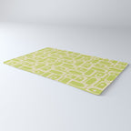 Mid Century Modern Piquet Abstract Multi Pattern in Light Lime Linden Green and Beige Rug Gallery Image 3