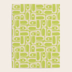 Mid Century Modern Piquet Abstract Multi Pattern in Light Lime Linden Green and Beige Poster Gallery Image 4
