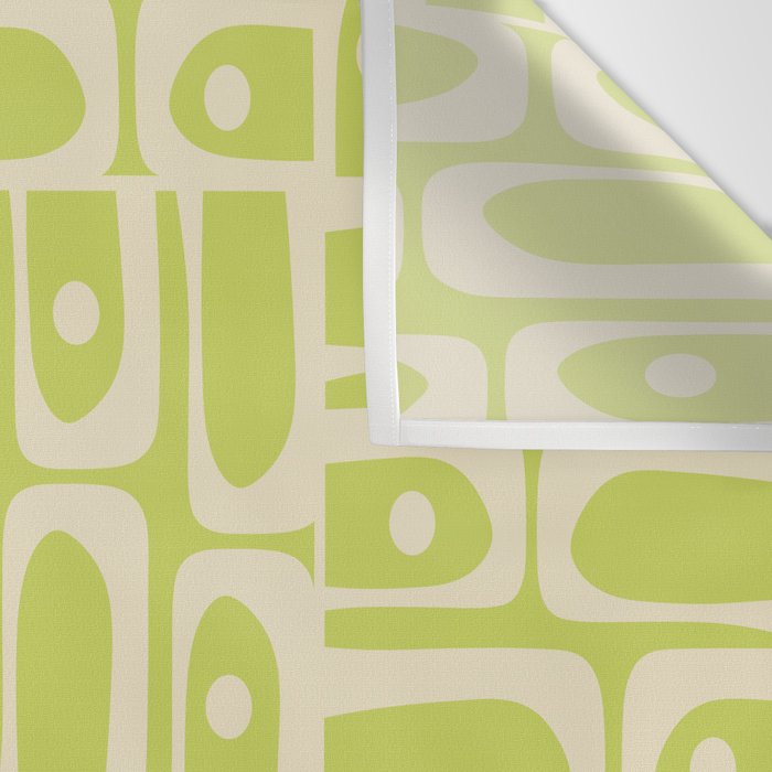 Mid Century Modern Piquet Abstract Multi Pattern in Light Lime Linden Green and Beige Wall Tapestry Gallery Image 3