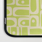 Mid Century Modern Piquet Abstract Multi Pattern in Light Lime Linden Green and Beige Laptop Sleeve Gallery Image 3