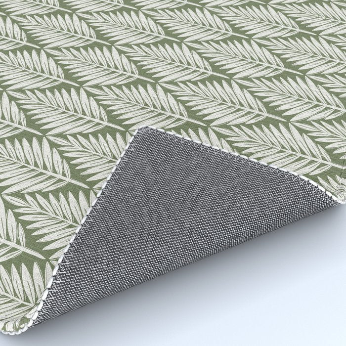 Linocut Palm Leaves - Paradise Green  Rug Gallery Image 4