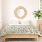 Linocut Palm Leaves - Paradise Green  Duvet Cover Gallery Image 3
