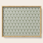Linocut Palm Leaves - Paradise Green  Serving Tray Gallery Image 1