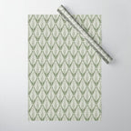 Linocut Palm Leaves - Paradise Green  Wrapping Paper Gallery Image 1