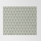 Linocut Palm Leaves - Paradise Green  Throw Blanket Gallery Image 2