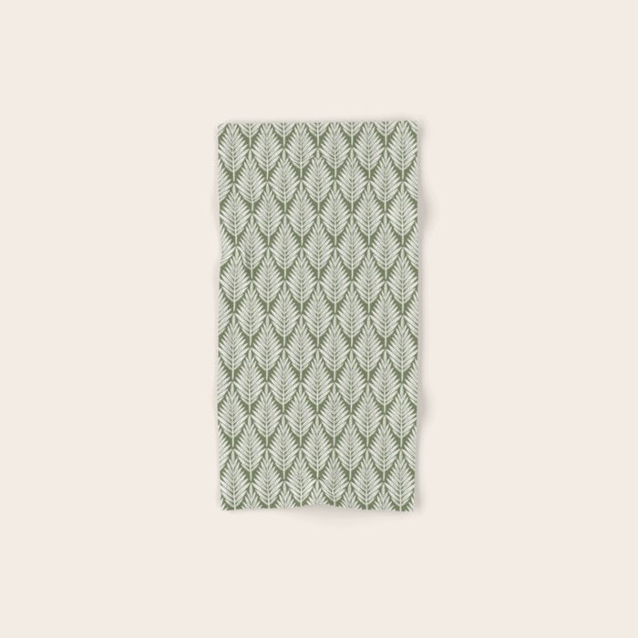 Linocut Palm Leaves - Paradise Green  Bath Towel Gallery Image 1