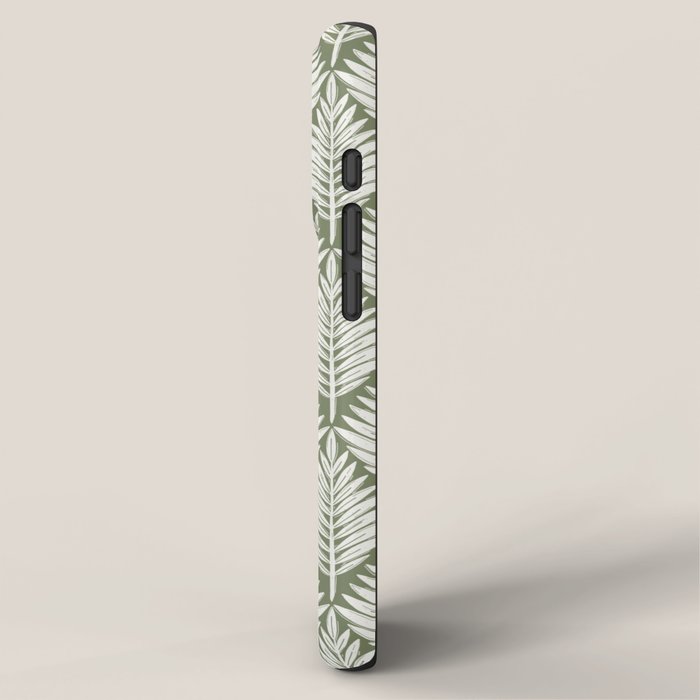 Linocut Palm Leaves - Paradise Green  iPhone Case Gallery Image 2