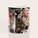 Vintage & Shabby Chic- Real Roses And Peonies Lush Midnight Flowers Botanical Garden Coffee Mug Gallery Image 4