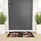 Vintage & Shabby Chic- Real Roses And Peonies Lush Midnight Flowers Botanical Garden Welcome Mat Gallery Image 3