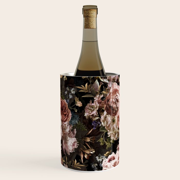 Vintage & Shabby Chic- Real Roses And Peonies Lush Midnight Flowers Botanical Garden Wine Chiller Gallery Image 1