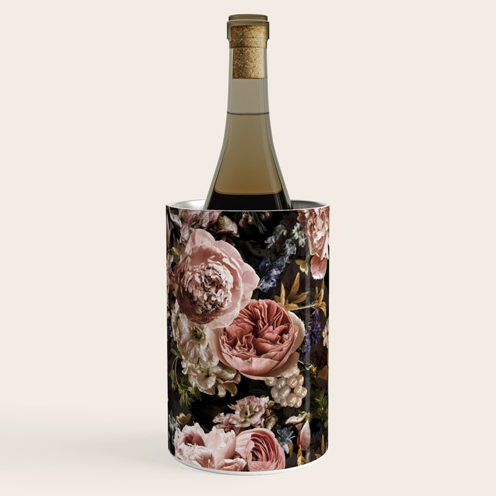 Vintage & Shabby Chic- Real Roses And Peonies Lush Midnight Flowers Botanical Garden Wine Chiller Gallery Image 3