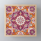 Ruby and Spice Floral Mandala Mini Art Print Gallery Image 1