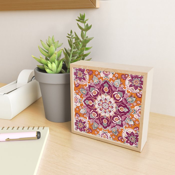 Ruby and Spice Floral Mandala Mini Art Print Gallery Image 2