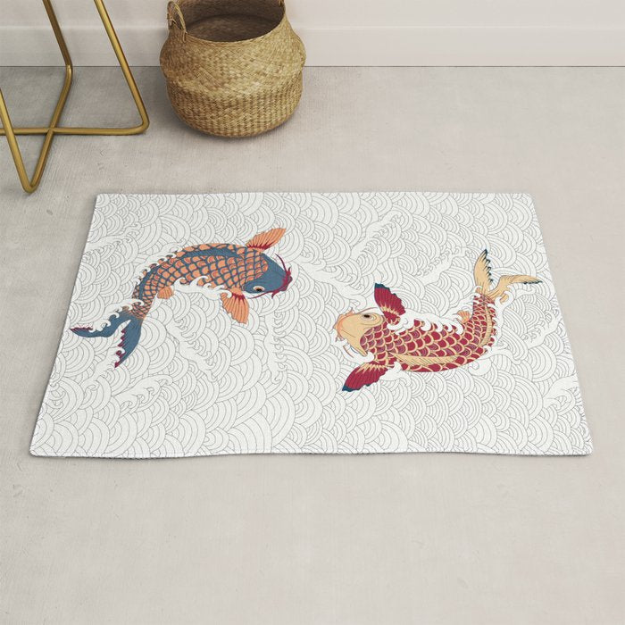 koi fish bold graphic Rug Gallery Image 1