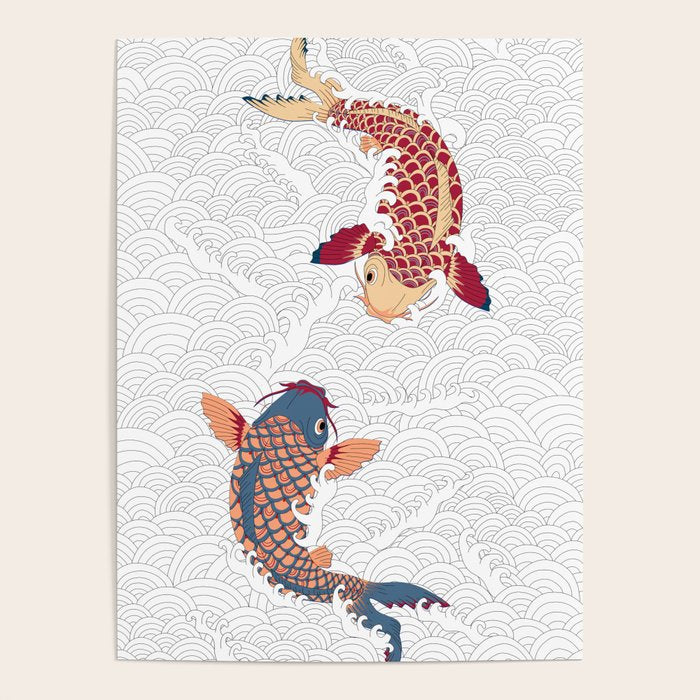 koi fish bold graphic Poster Gallery Image 1