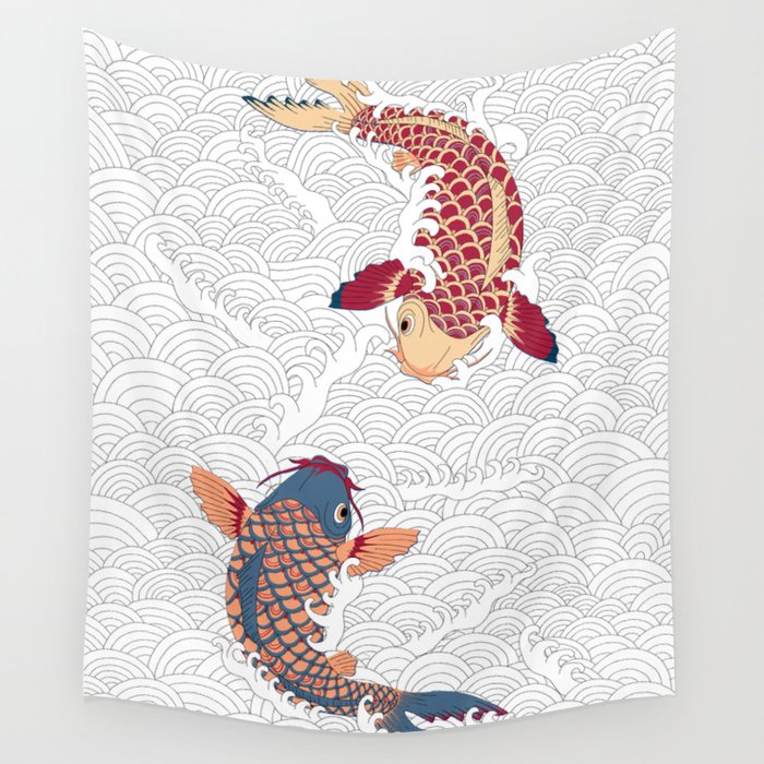 koi fish bold graphic Wall Tapestry Gallery Image 4