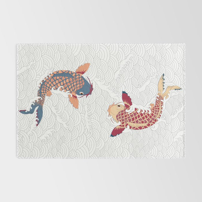 koi fish bold graphic Rug Gallery Image 2
