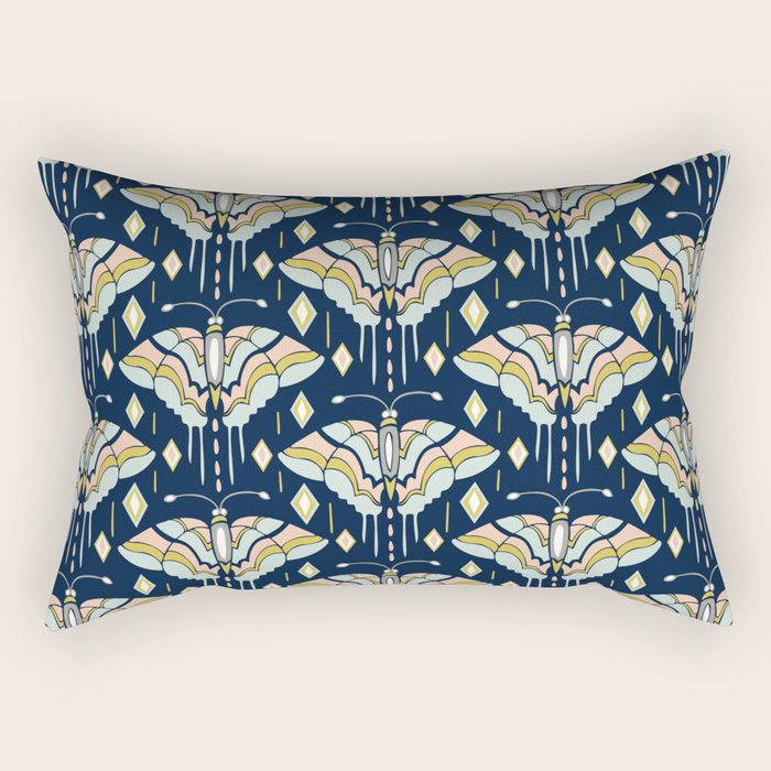 La Maison des Papillons - Midnight Rectangular Pillow Gallery Image 1