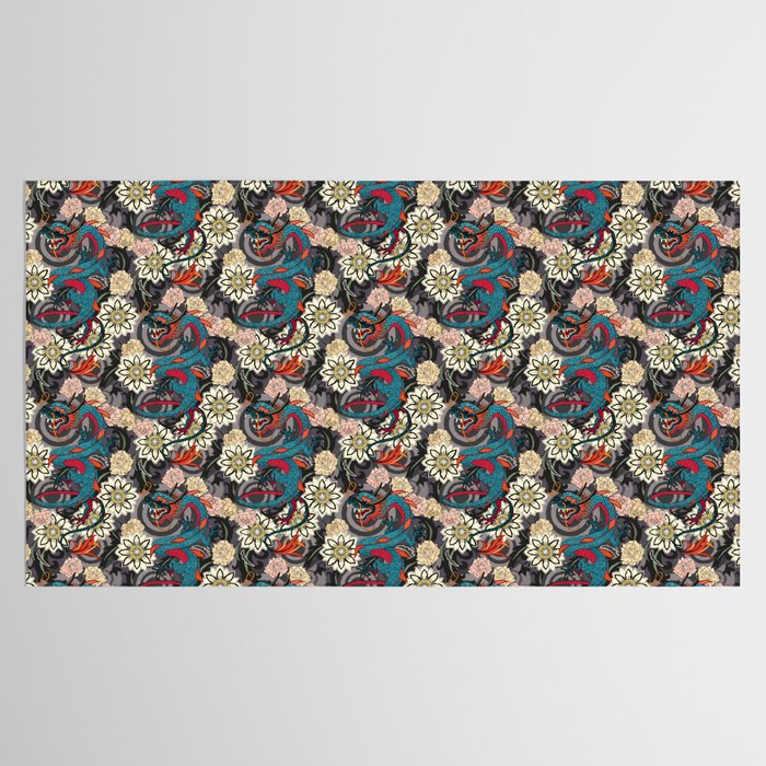 dragon tattoo dark Tablecloth Gallery Image 2