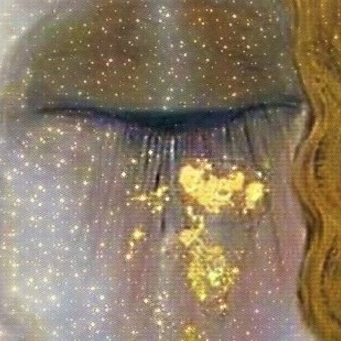 Freya's Tears - Starry Night (Golden Tears) portrait painting by Gustav Klimt Coffee Mug Gallery Image 2
