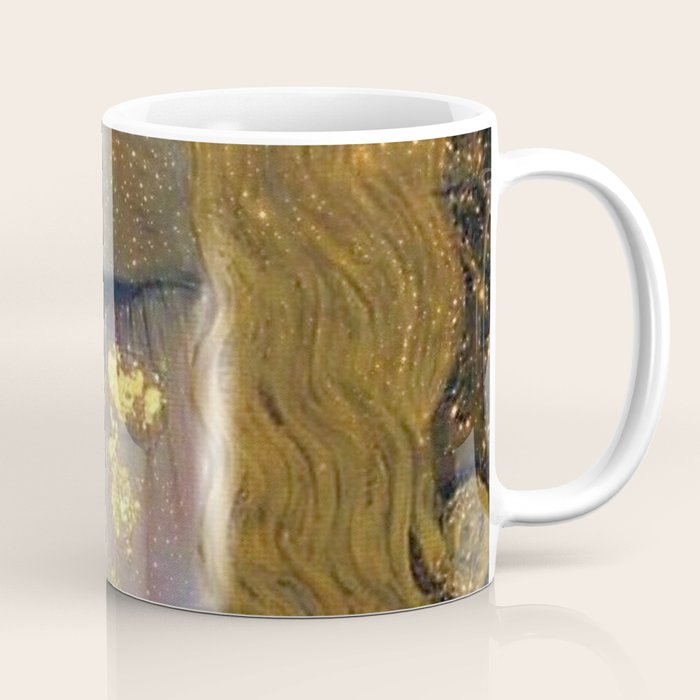 Freya's Tears - Starry Night (Golden Tears) portrait painting by Gustav Klimt Coffee Mug Gallery Image 1