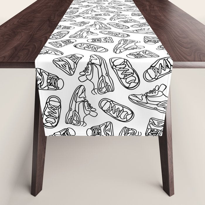 Sneakers // Black & White Table Runner Gallery Image 1
