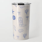 Coastal Cowgirl | Beachy Blue Seashells & Boots Travel Mug Gallery Image 1