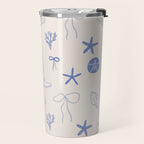 Coastal Cowgirl | Beachy Blue Seashells & Boots Travel Mug Gallery Image 2
