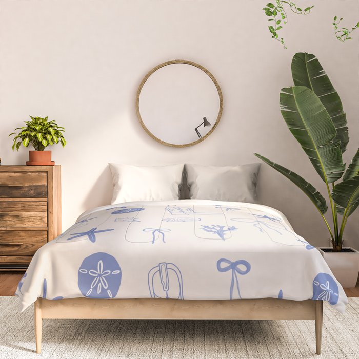 Coastal Cowgirl | Beachy Blue Seashells & Boots Comforter Gallery Image 3