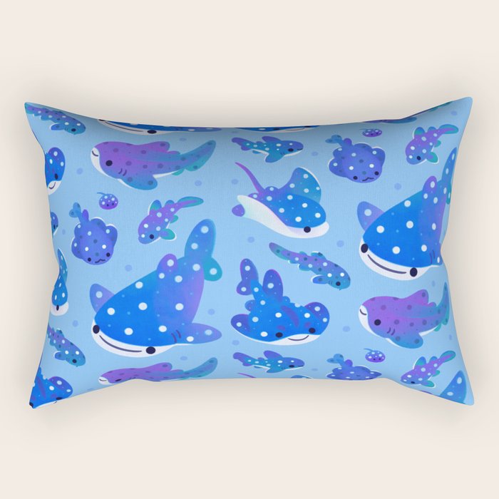 Polka dot shark Rectangular Pillow Gallery Image 2