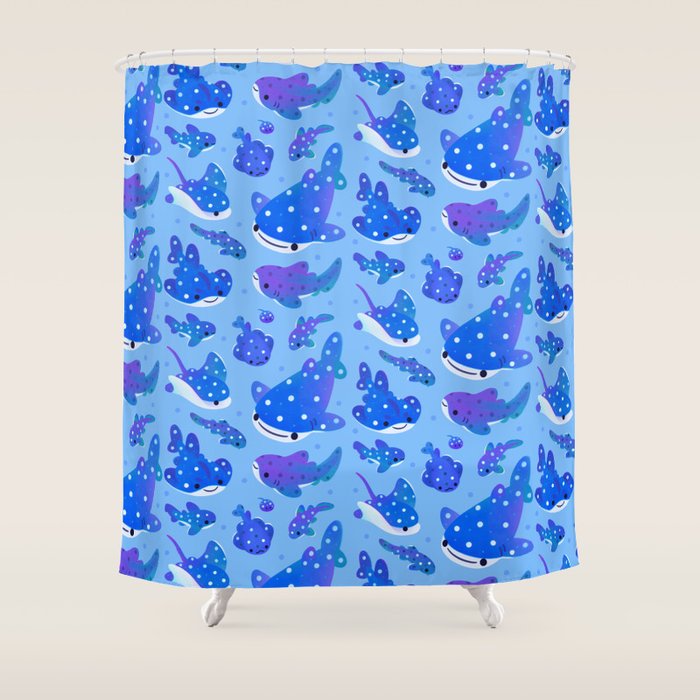 Polka dot shark Shower Curtain Gallery Image 1