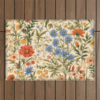 Countryside Bloom Arcane Floral Garden Outdoor Rug Gallery Image 1