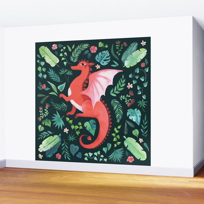 Tropical Dragon Wall Mural Gallery Image 2