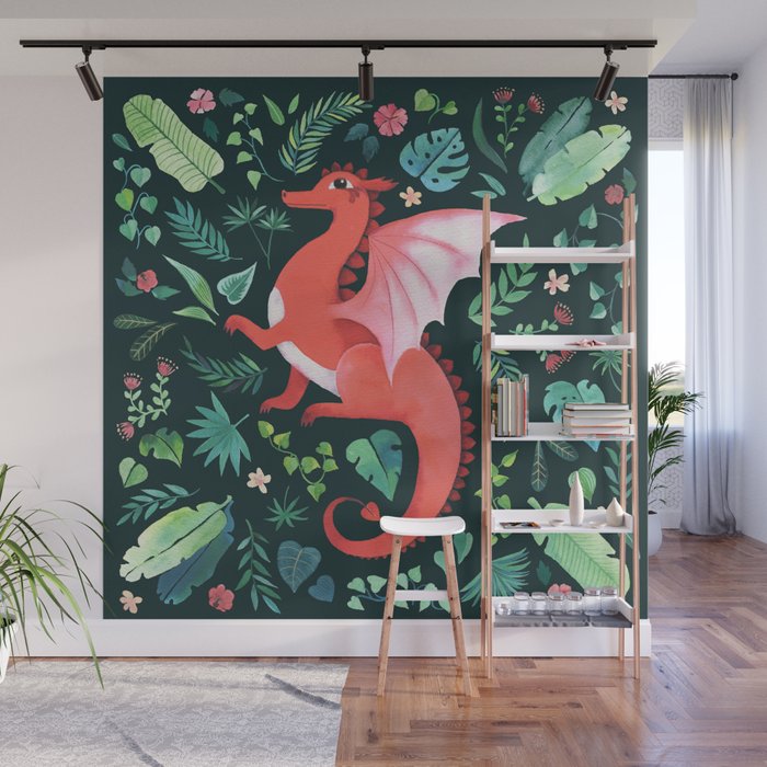 Tropical Dragon Wall Mural Gallery Image 1