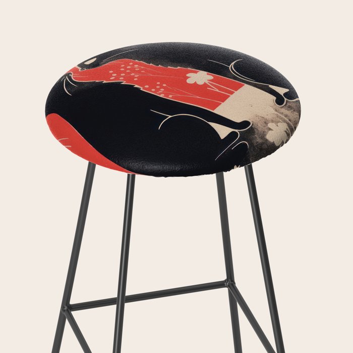 Forest Blossom Black Cat Pair Stool Gallery Image 2