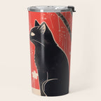Forest Blossom Black Cat Pair Travel Mug Gallery Image 2
