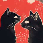 Forest Blossom Black Cat Pair Coffee Mug Gallery Image 2