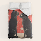 Forest Blossom Black Cat Pair Comforter Gallery Image 6