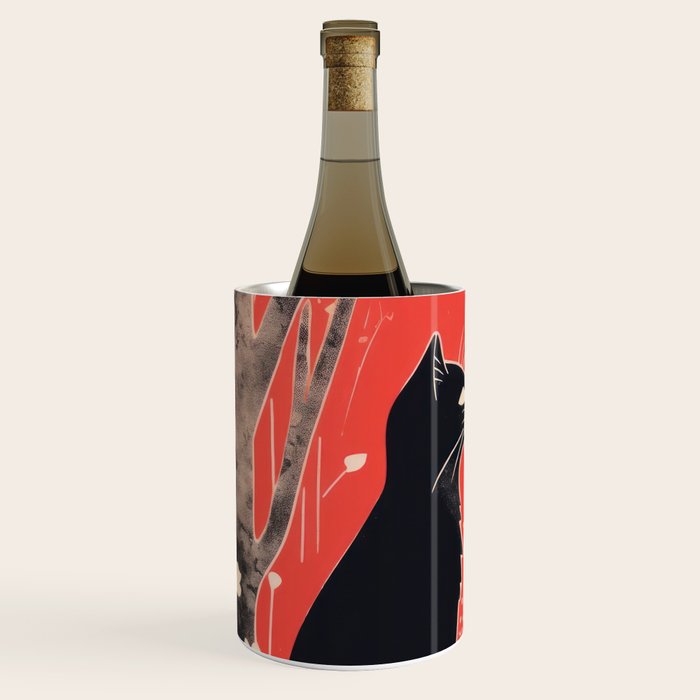 Forest Blossom Black Cat Pair Wine Chiller Gallery Image 2