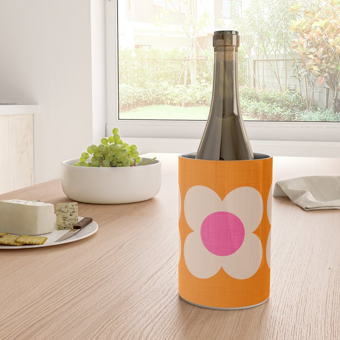 Retro Blossom - orange pink Wine Chiller Gallery Image 4