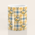 Country Retro Cottage Flowers plaid Coffee Mug Gallery Image 4