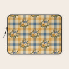 Country Retro Cottage Flowers plaid Laptop Sleeve Gallery Image 1