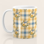 Country Retro Cottage Flowers plaid Coffee Mug Gallery Image 3