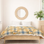 Country Retro Cottage Flowers plaid Duvet Cover Gallery Image 3