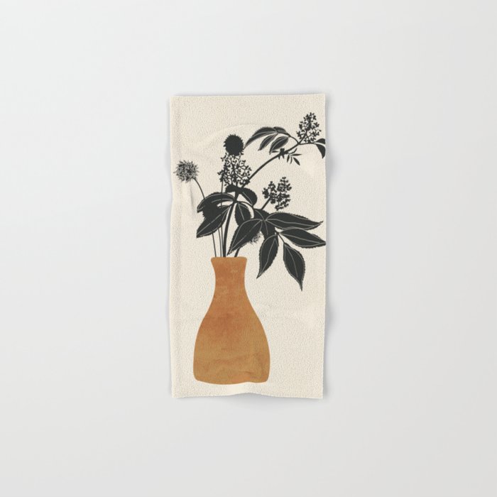 Minimal Abstract Art Vase Plant Bath Towel Gallery Image 1