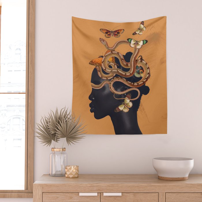 Snake and Butterflies Wall Tapestry Gallery Image 2