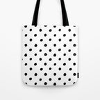 Hand Drawn Polka Dots â Black and White Ink Art Tote Bag Gallery Image 1