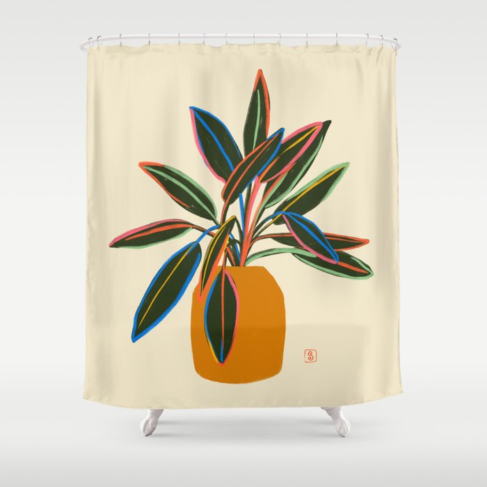 PLANT WITH COLOURFUL LEAVES  Shower Curtain Gallery Image 1