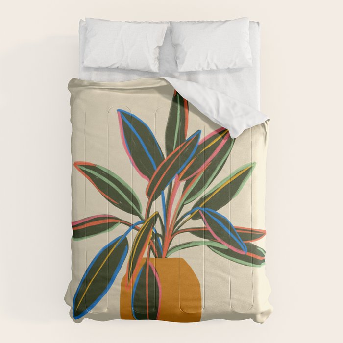 PLANT WITH COLOURFUL LEAVES  Comforter Gallery Image 6