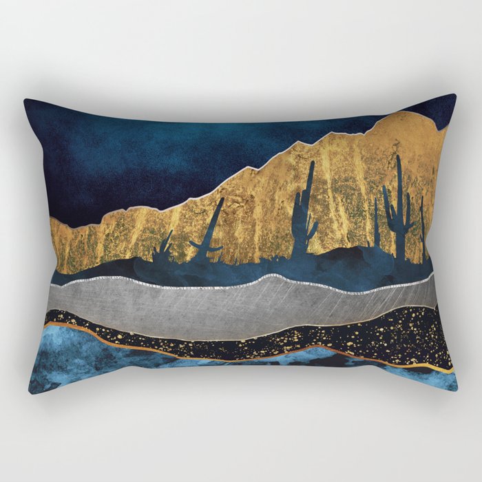 Midnight Desert Moon Rectangular Pillow Gallery Image 2